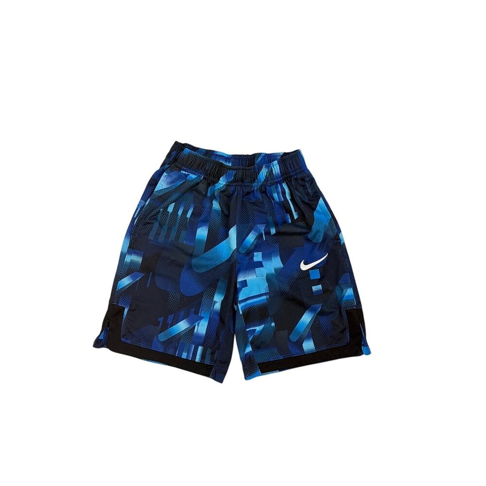 Nike Athletic Blue Black Drawstring Dri-Fit Shorts Youth Medium 10/12